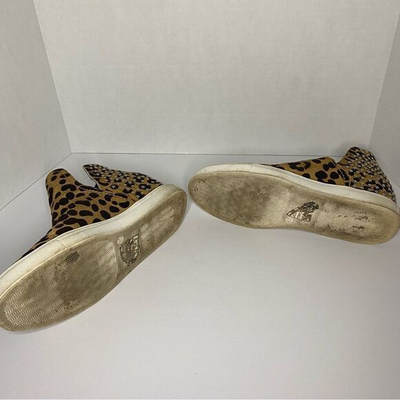 Steven By Steve Madden Leopard Print Coin Sneaker Embellished Calf Hair 8.5 - Picture 10 of 16